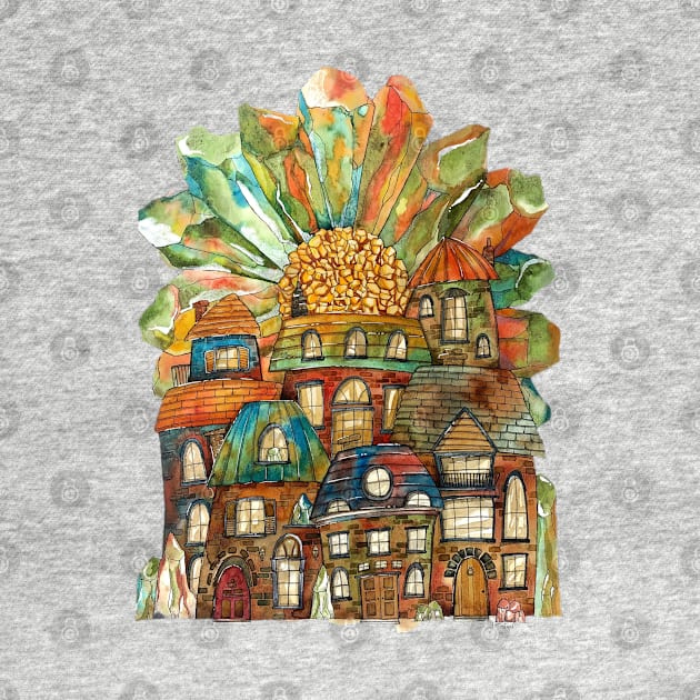 Whimsical House Abstract by amyliafaizalart